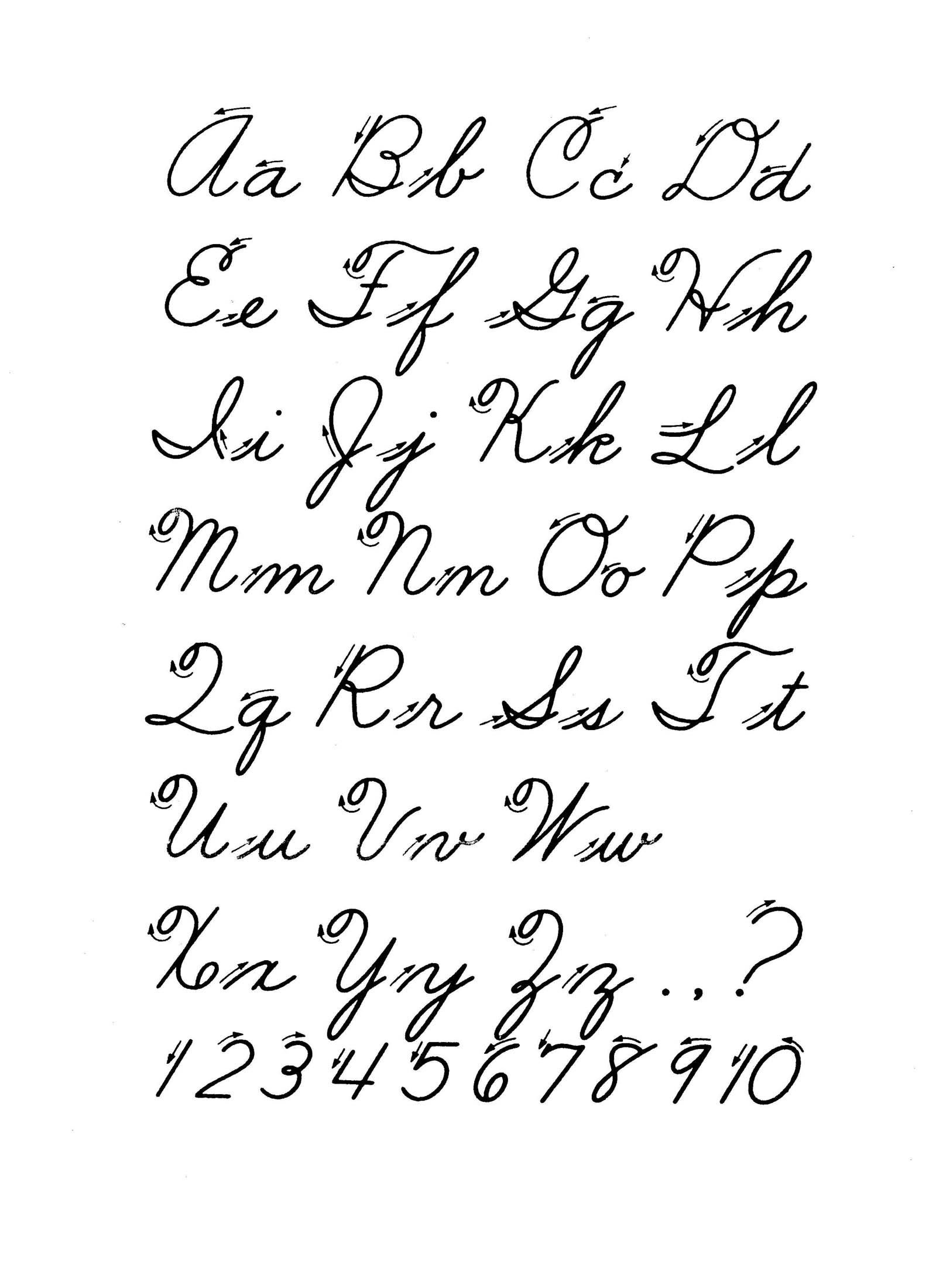 Cursive Chart Free Printable Alphabet Handwriting Practice Sheets 