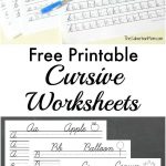 Free Printable Cursive Worksheets + Writing Prompts | Education   Free Printable Act Practice Worksheets