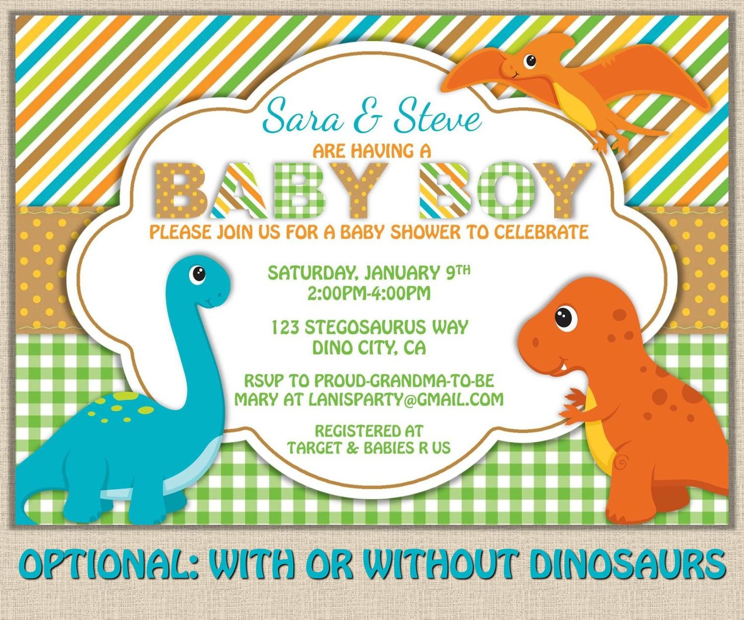 Free Printable Dinosaur Baby Shower Invitation | My Kaden In 2019 - Free Printable Dinosaur Baby Shower Invitations