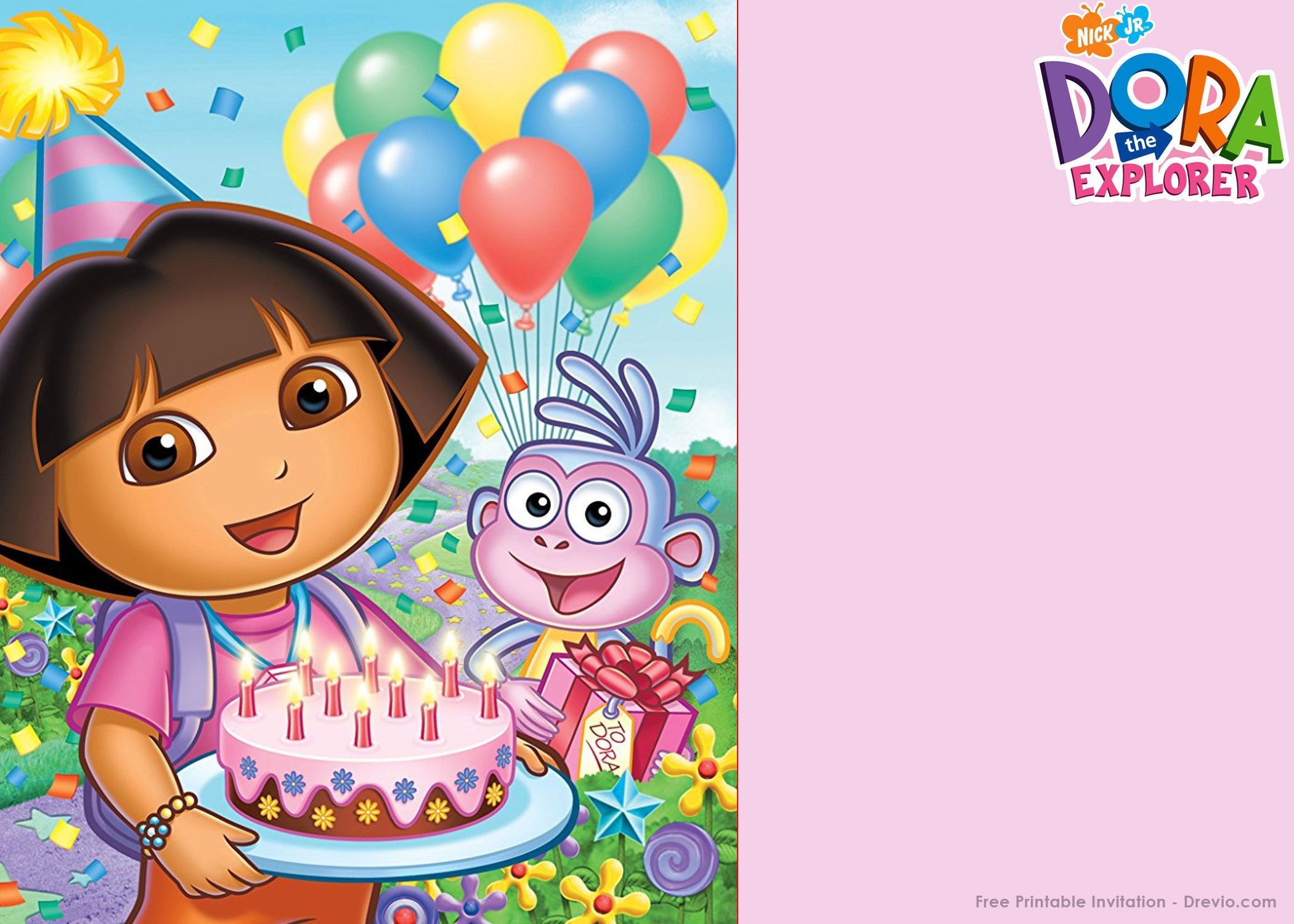 Free Printable Dora The Explorer Party Invitation | Birthday - Dora The Explorer Free Printable Invitations