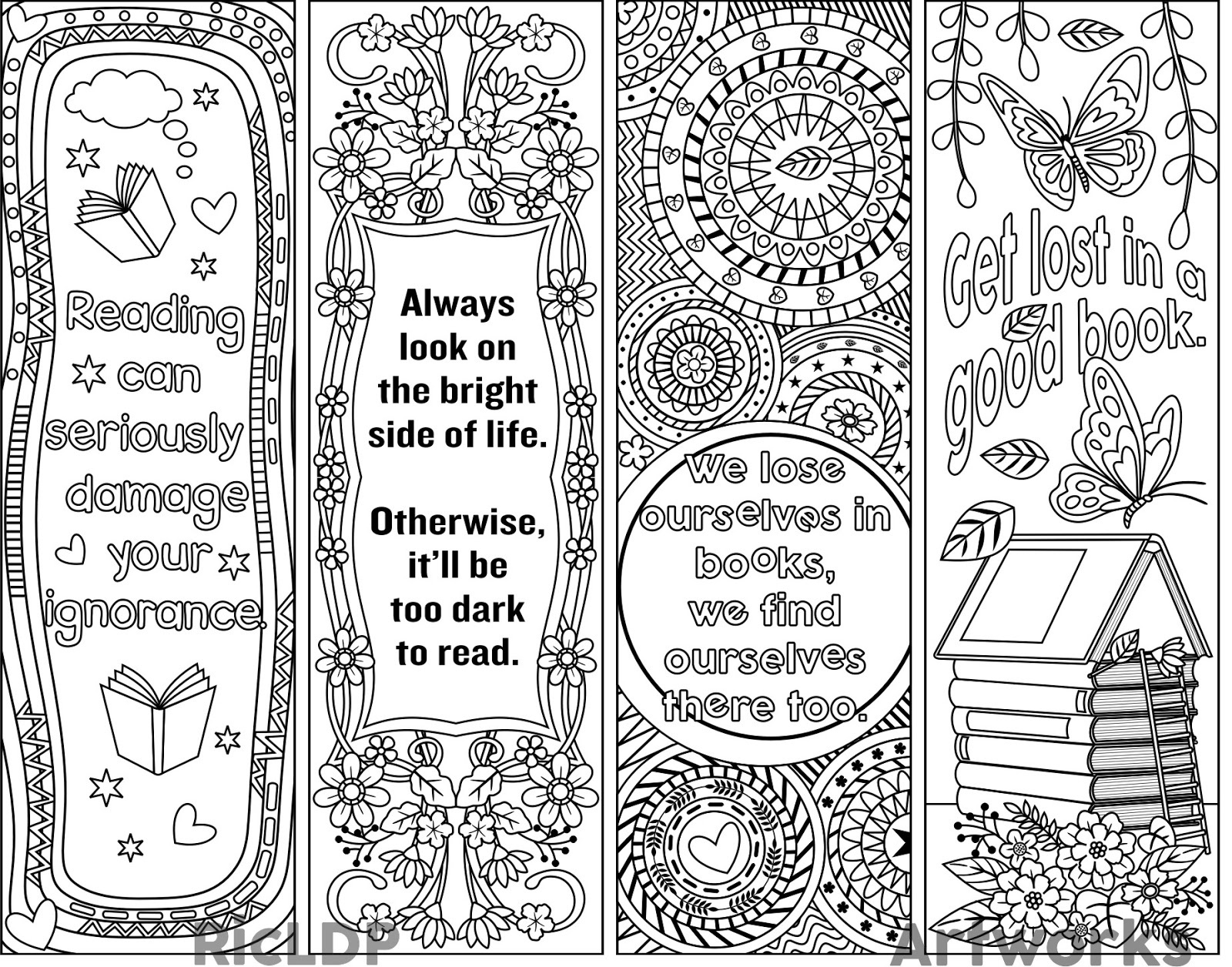 Color Your Own Bookmarks Free Printable