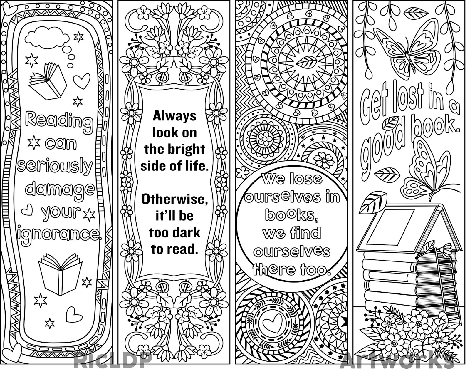 Free Printable Bookmarks Paraligocom Coloring Valentines Day 