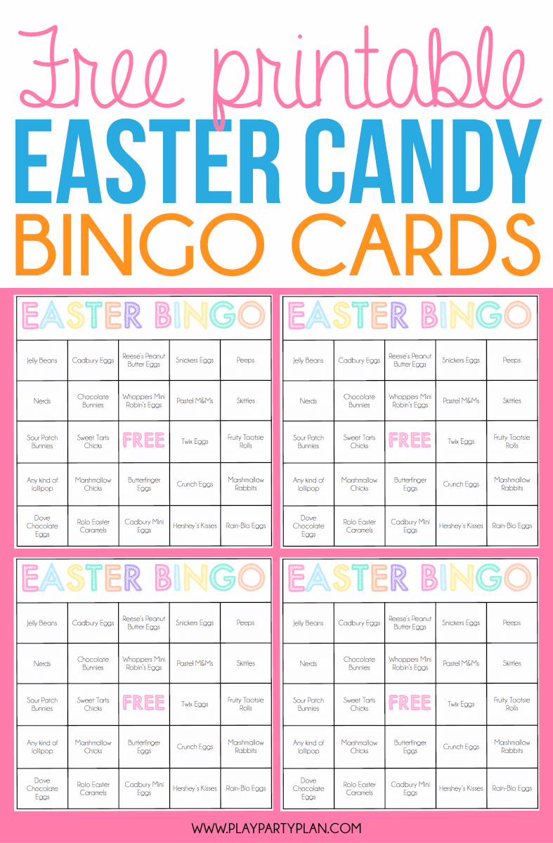 Free Printable Easter Bingo Cards For One Sweet Easter - Play Party Plan - Easter Games For Adults Printable Free