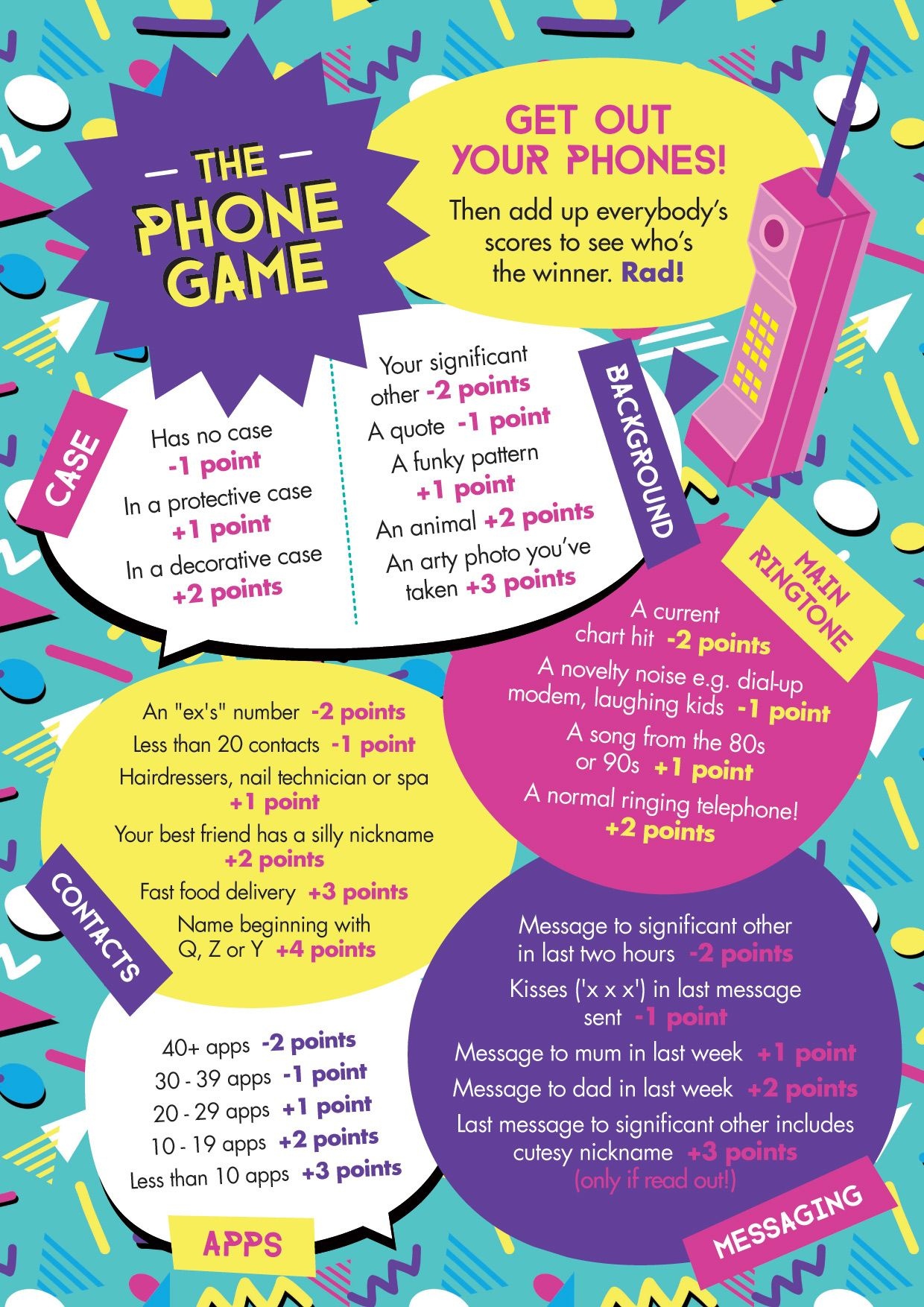 Free Printable: Easy, Simple &amp;quot;the Phone Game&amp;quot;! Hen Party Game Idea - Free Printable Women&amp;amp;#039;s Party Games