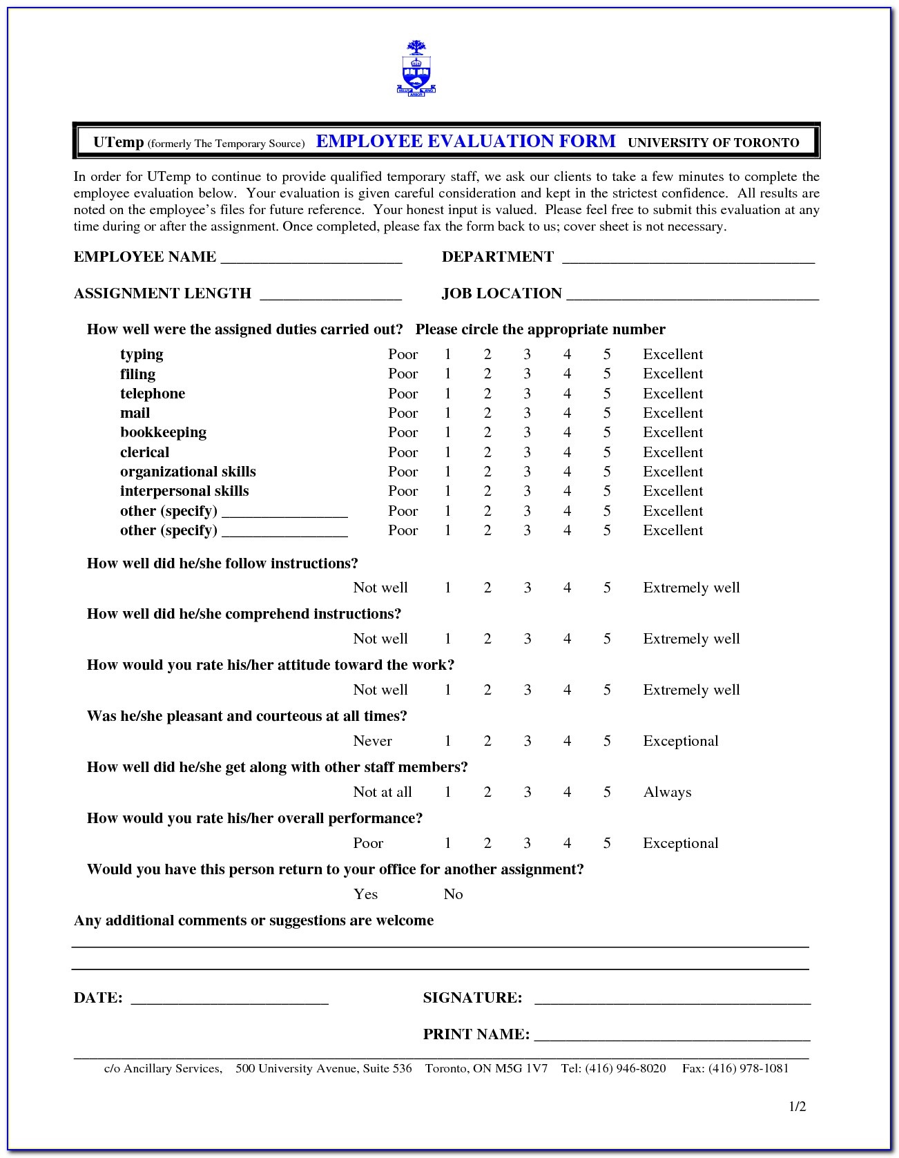 Free Printable Employee Evaluation Form - Form : Resume Examples - Free Employee Evaluation Forms Printable