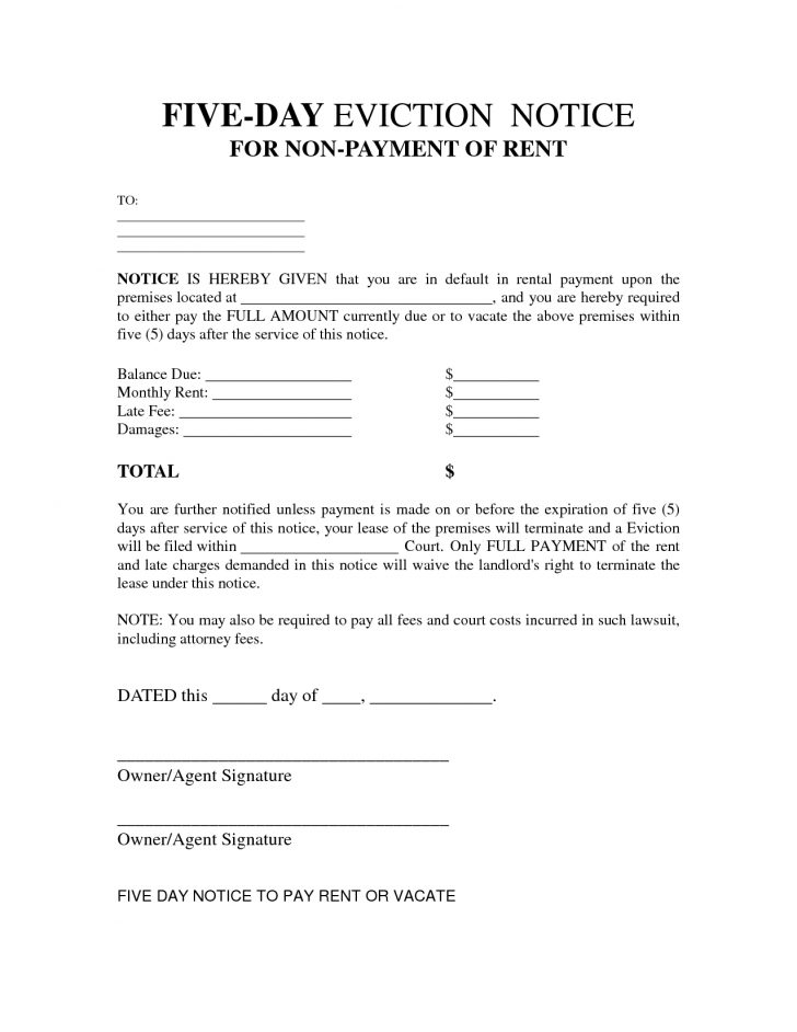 Free Printable 3 Day Eviction Notice