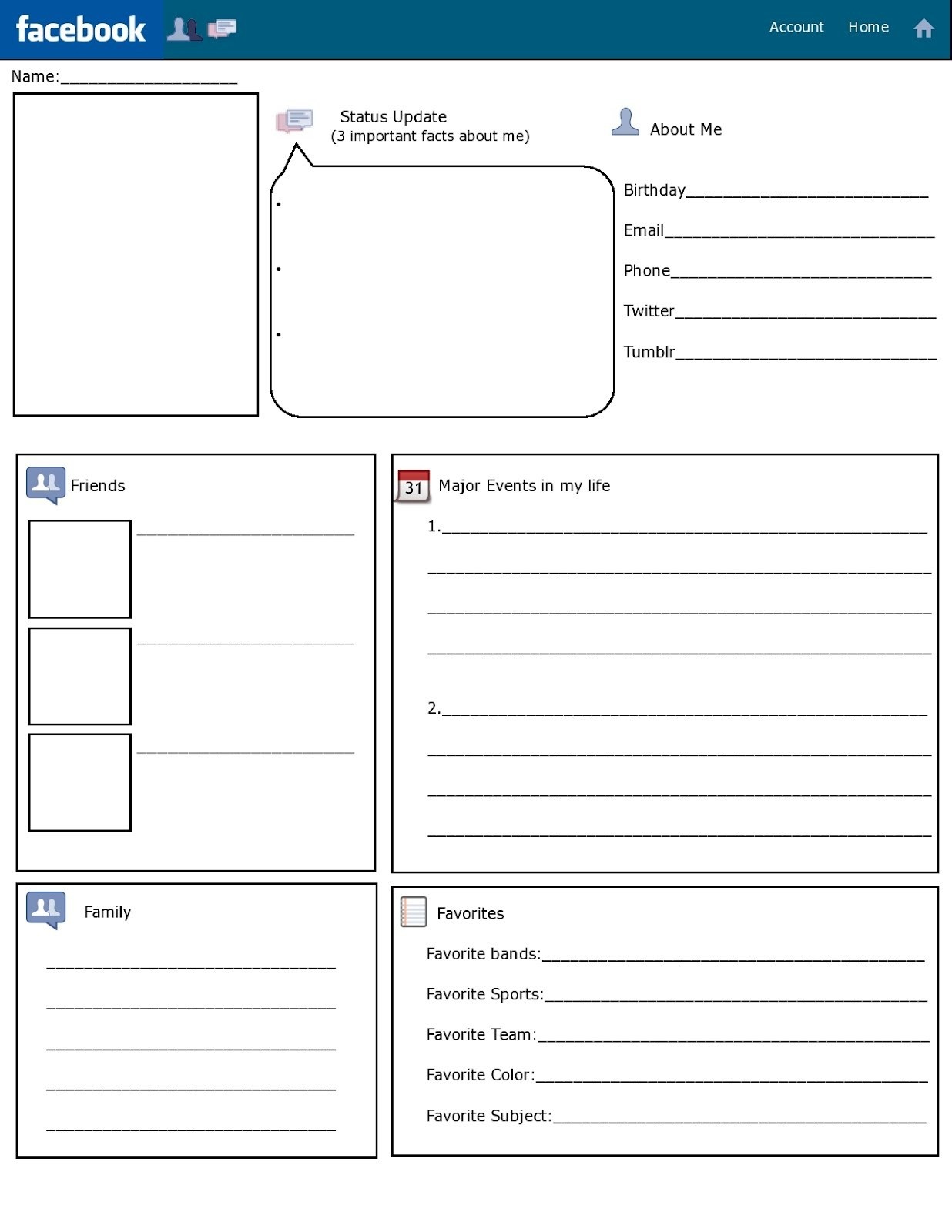 Free Printable Facebook Template – Anowy - Free Printable Facebook Template