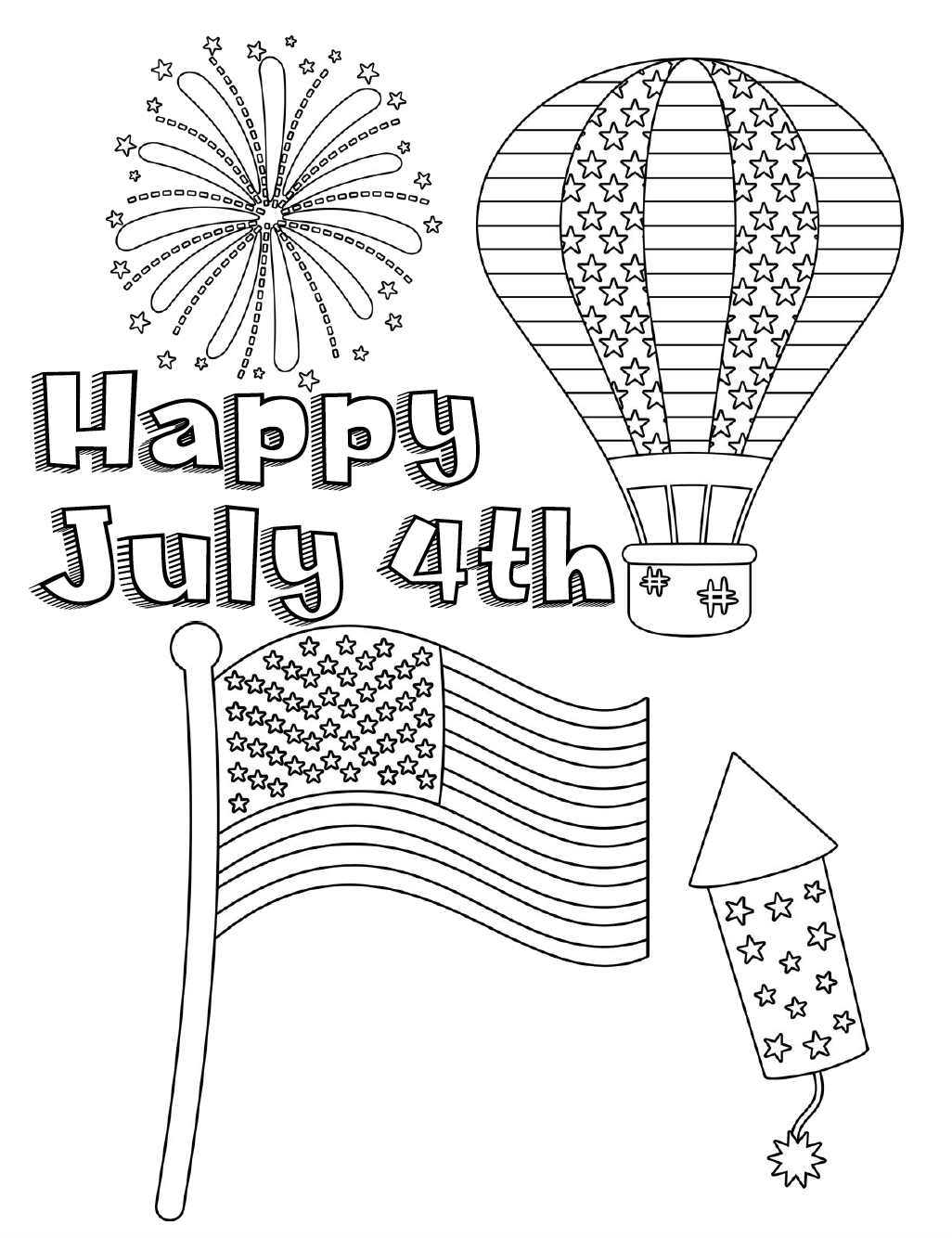 Free Printable Fourth Of July Coloring Pages: 4 Designs - Free Printable 4Th Of July Coloring Pages