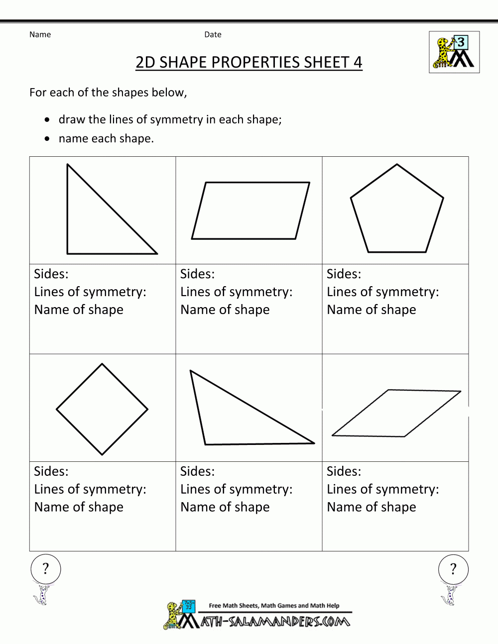 Free-Printable-Geometry-Sheets-2D-Shape-Properties-4.gif 1,000×1,294 - Free Printable Geometric Shapes