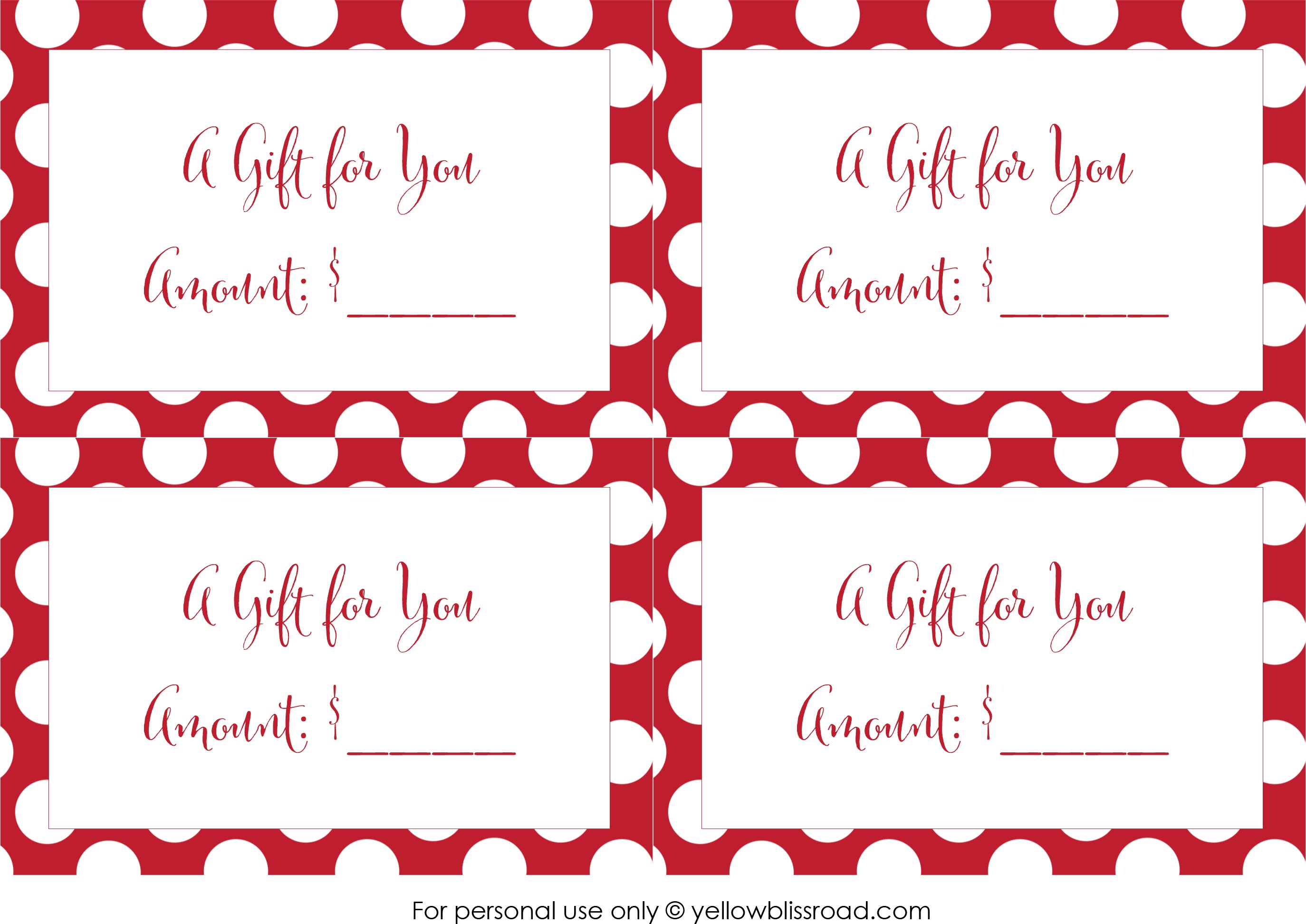 Free Printable Gift Card Envelopes - Yellow Bliss Road - Free Printable Gift Cards