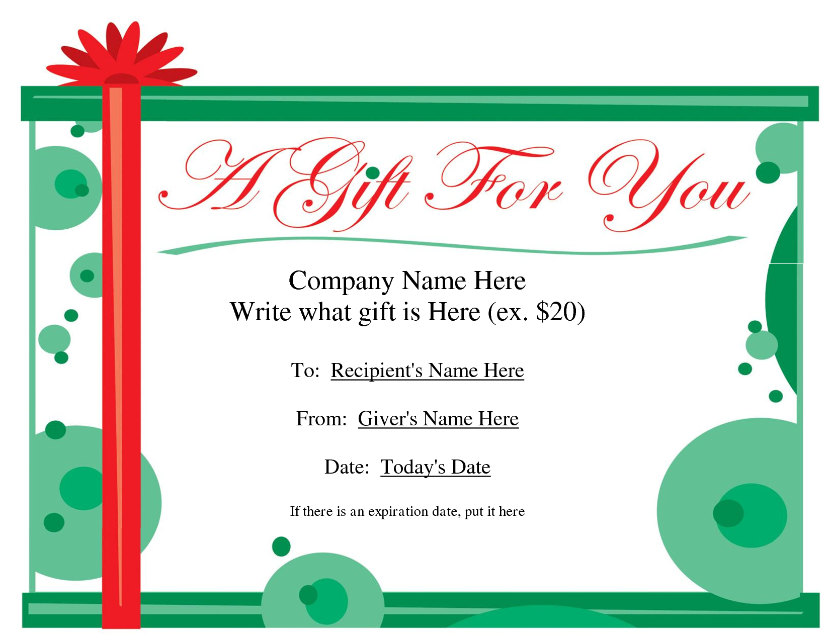 Free Printable Gift Certificate Template | Free Christmas Gift - Free Printable Photography Gift Certificate Template