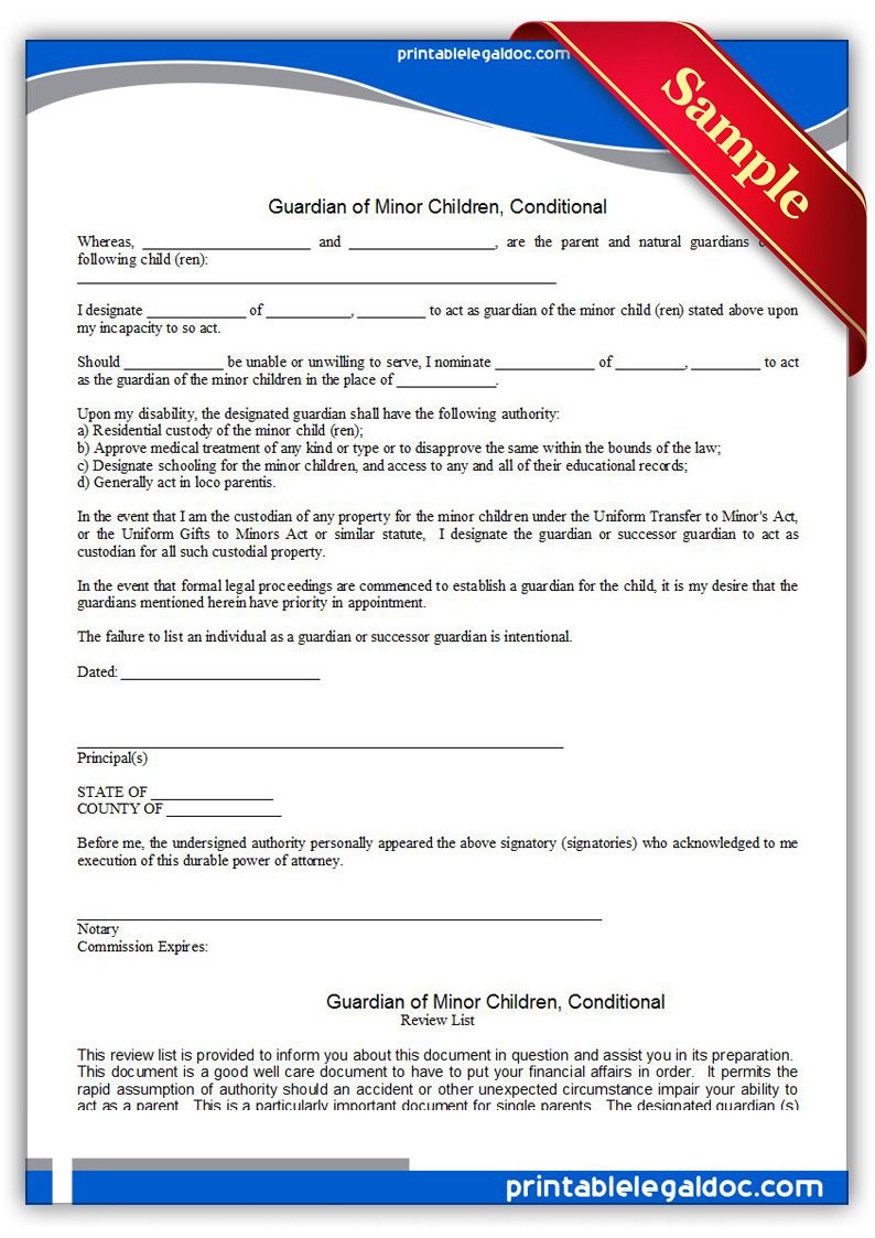 Free Printable Legal Guardianship Forms Free Printable