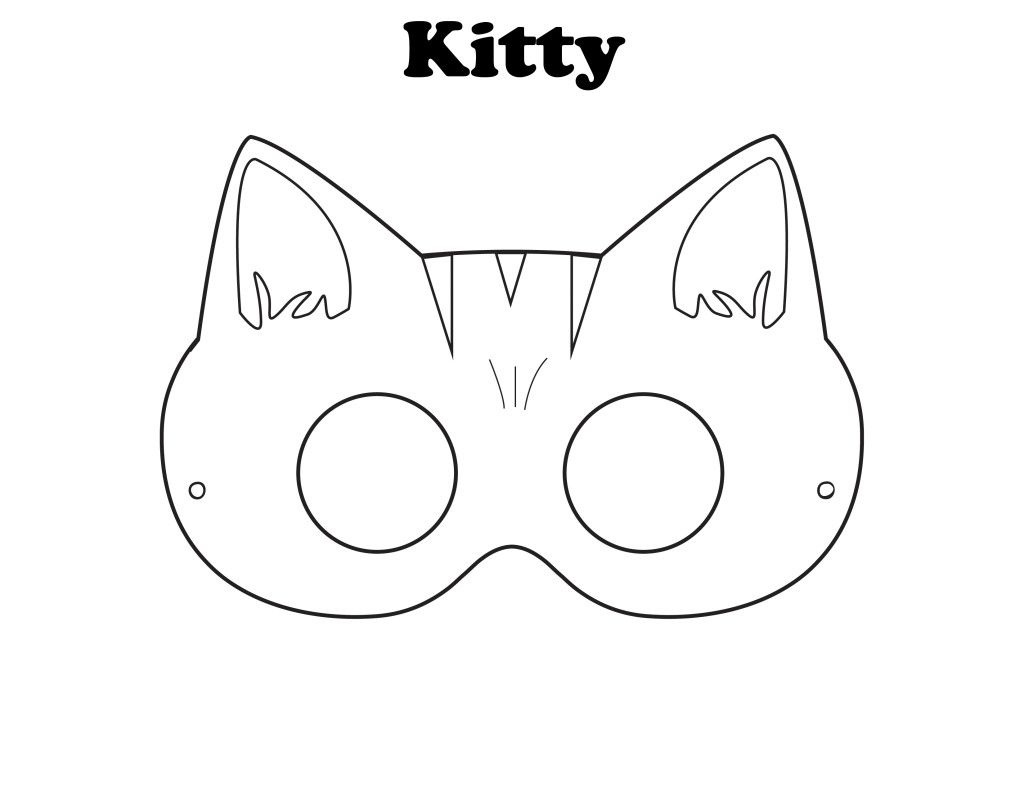 Free Printable Halloween Kitty Mask - Color It Yourself! | Awsome - Free Printable Masks