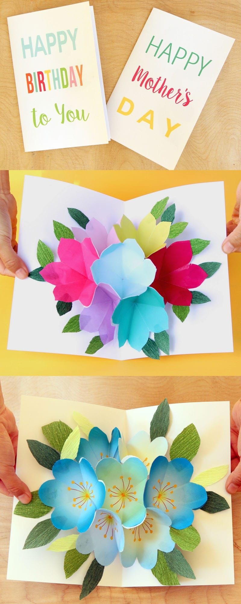 Free Printable Happy Birthday Card With Pop Up Bouquet | Printables - Free Printable Birthday Cards For Mom