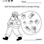 Free Printable Holiday Worksheets | Kindergarten Santa Counting   Free Printable Christmas Activities