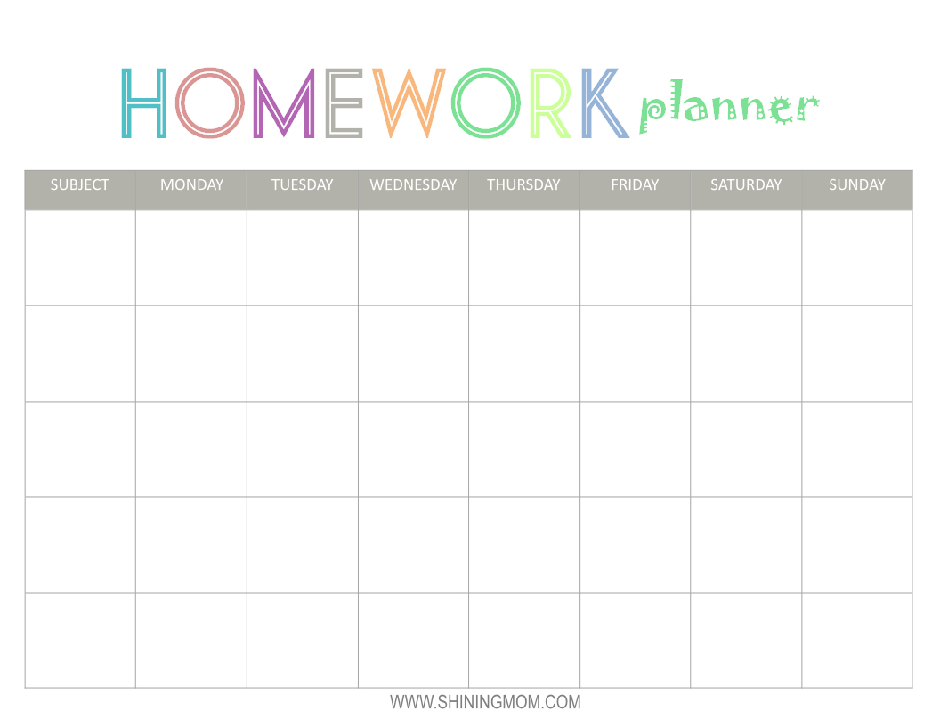 Free Printable: Homework Planner | Top Free Printables | Homework - Free Printable Homework