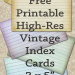 Free Printable Index Cards Vintage Look High Res | Freebies   Free Printable Index Cards