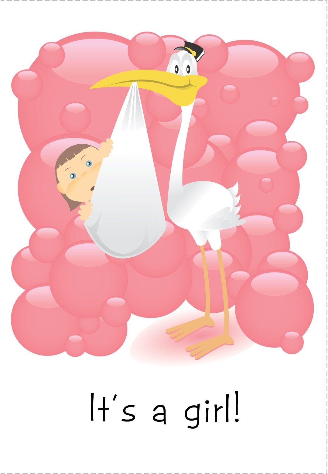 Free Printable &amp;#039;it&amp;#039;s A Girl&amp;#039; Greeting Card | Baby Shower | Baby, New - Congratulations On Your Baby Girl Free Printable Cards
