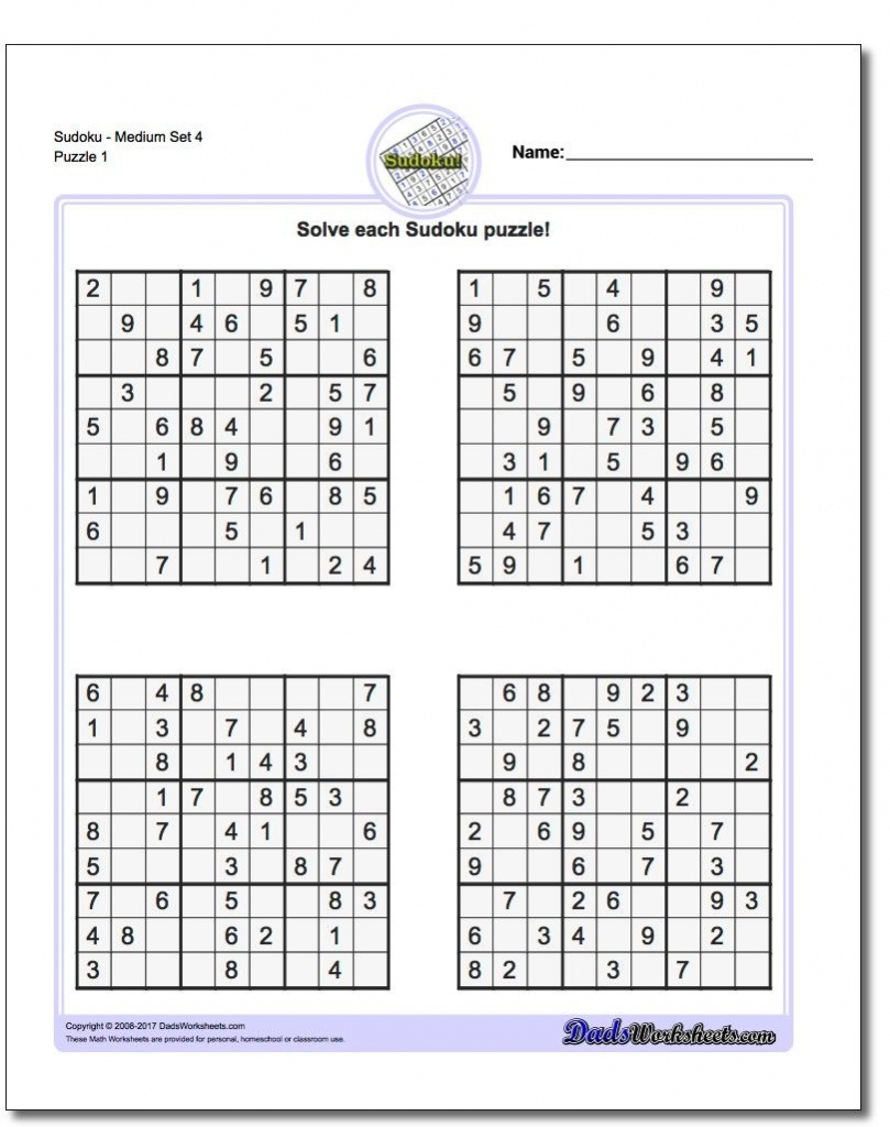 Free Printable Jigsaw Sudoku 4 Per Page | Printable Sudoku Free - Free Printable Sudoku 4 Per Page