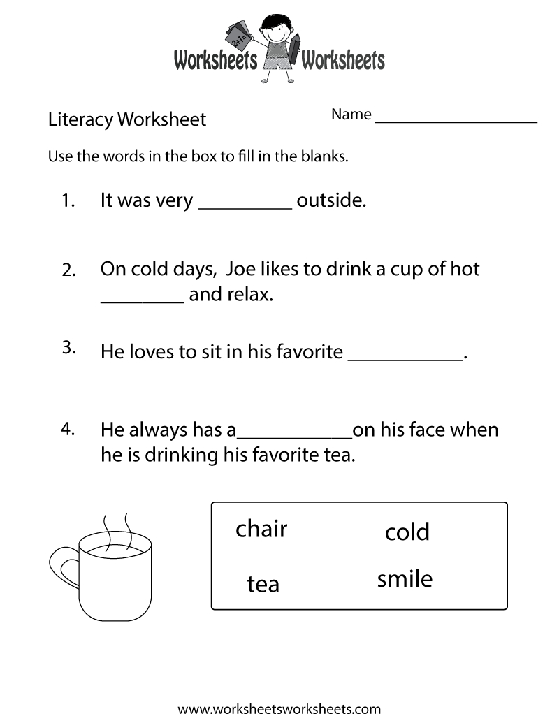 Free Printable Kindergarten Literacy Worksheet - Free Printable Literacy Worksheets For Adults