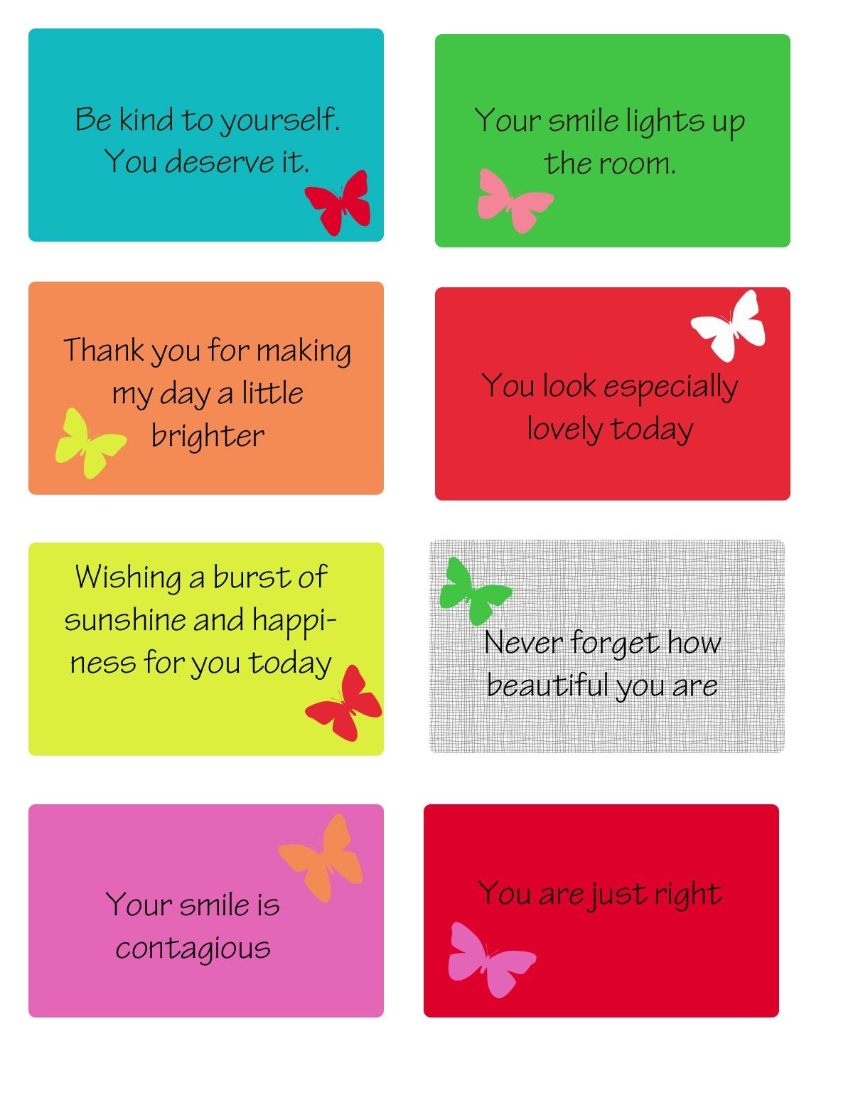 Free Printable Kindness Cards | Random Love | Kindness Notes - Free Printable Kindness Cards
