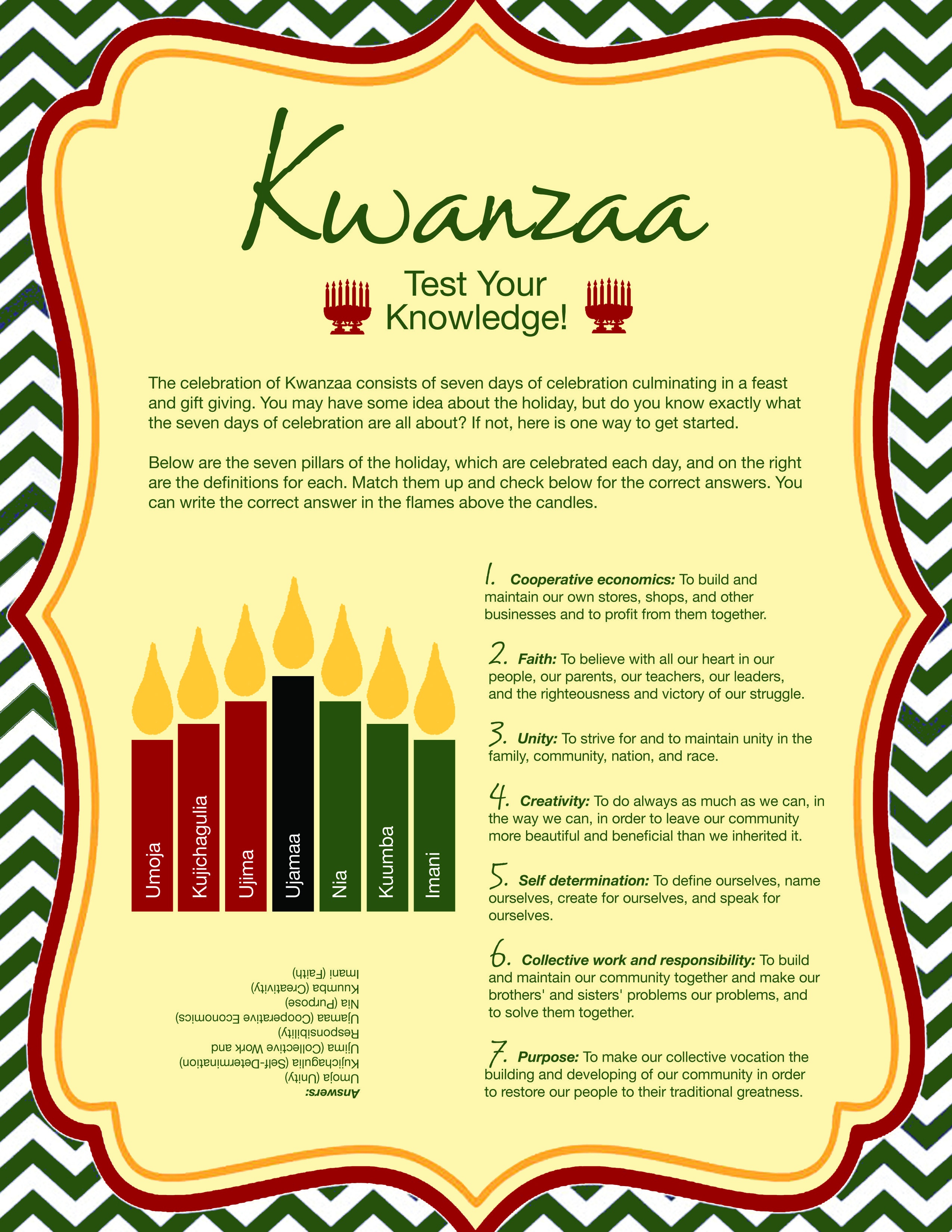 Free Printable Kwanzaa Quiz | Celebrate Kwanzaa!!! | Kwanzaa 2016 - Kwanzaa Trivia Free Printable