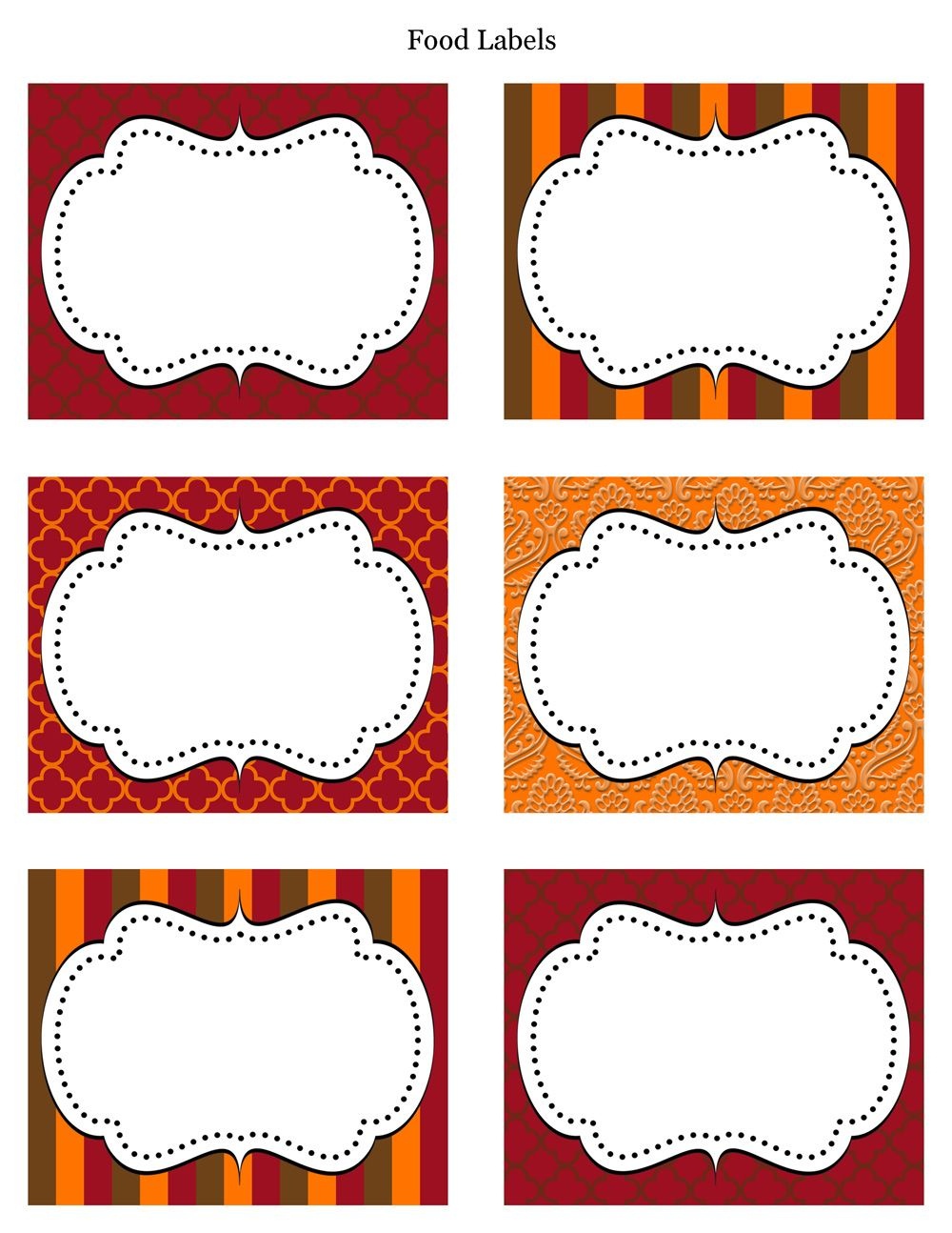 Free Printable Card Labels