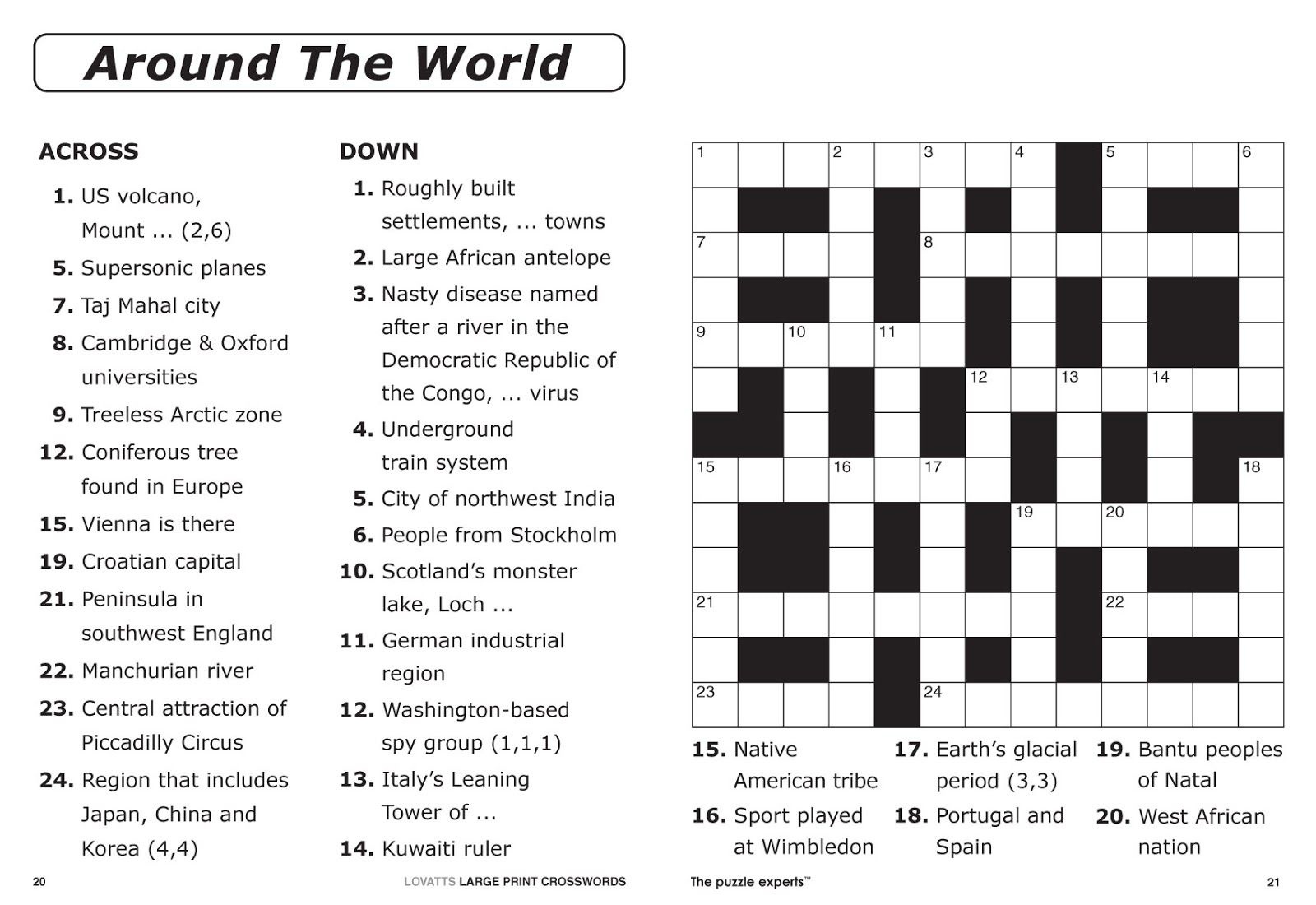 Free Printable Crossword Puzzles For Adults Free Printable