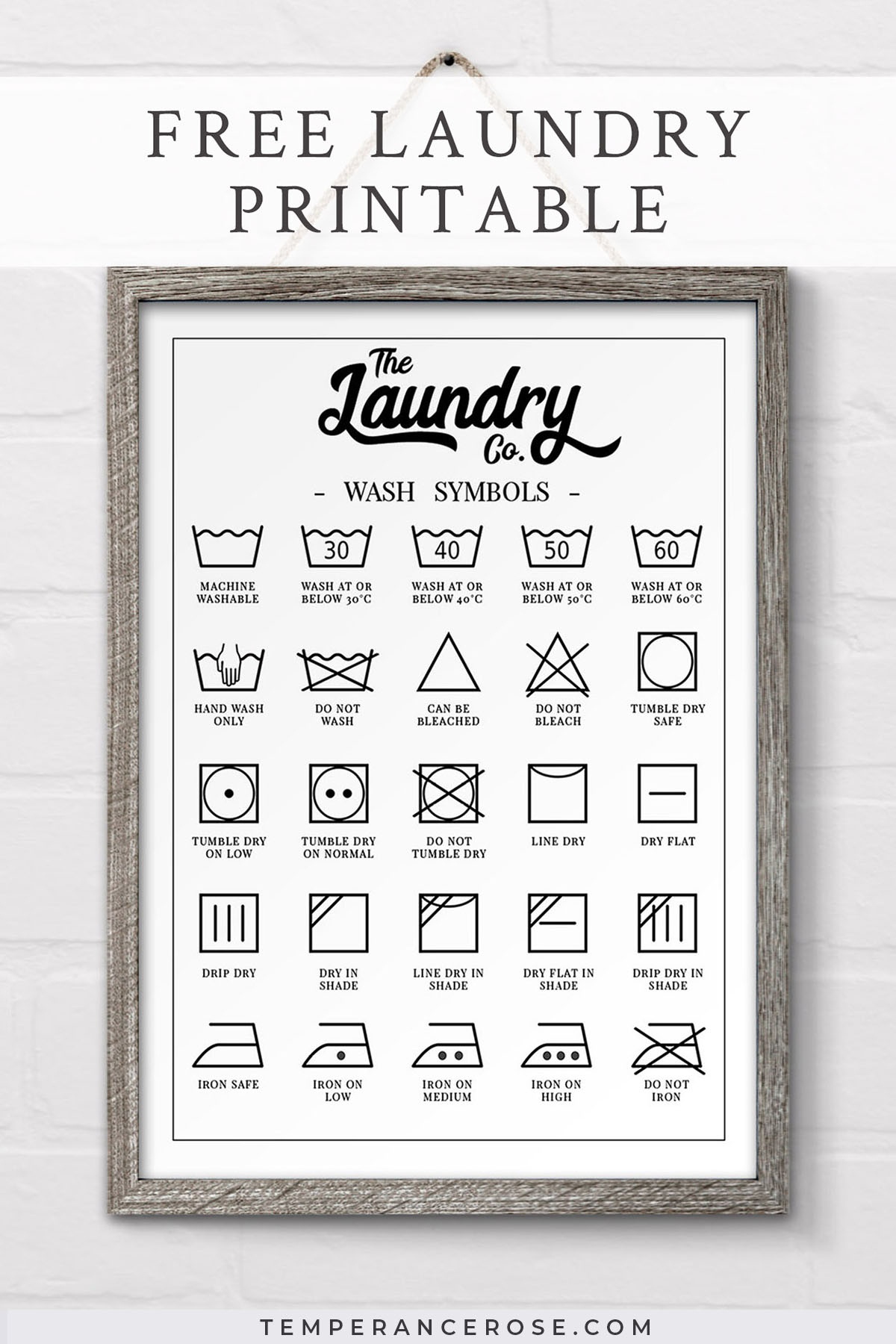 Free Printable Laundry Symbols Wall Art - Free Printable Funny Posters