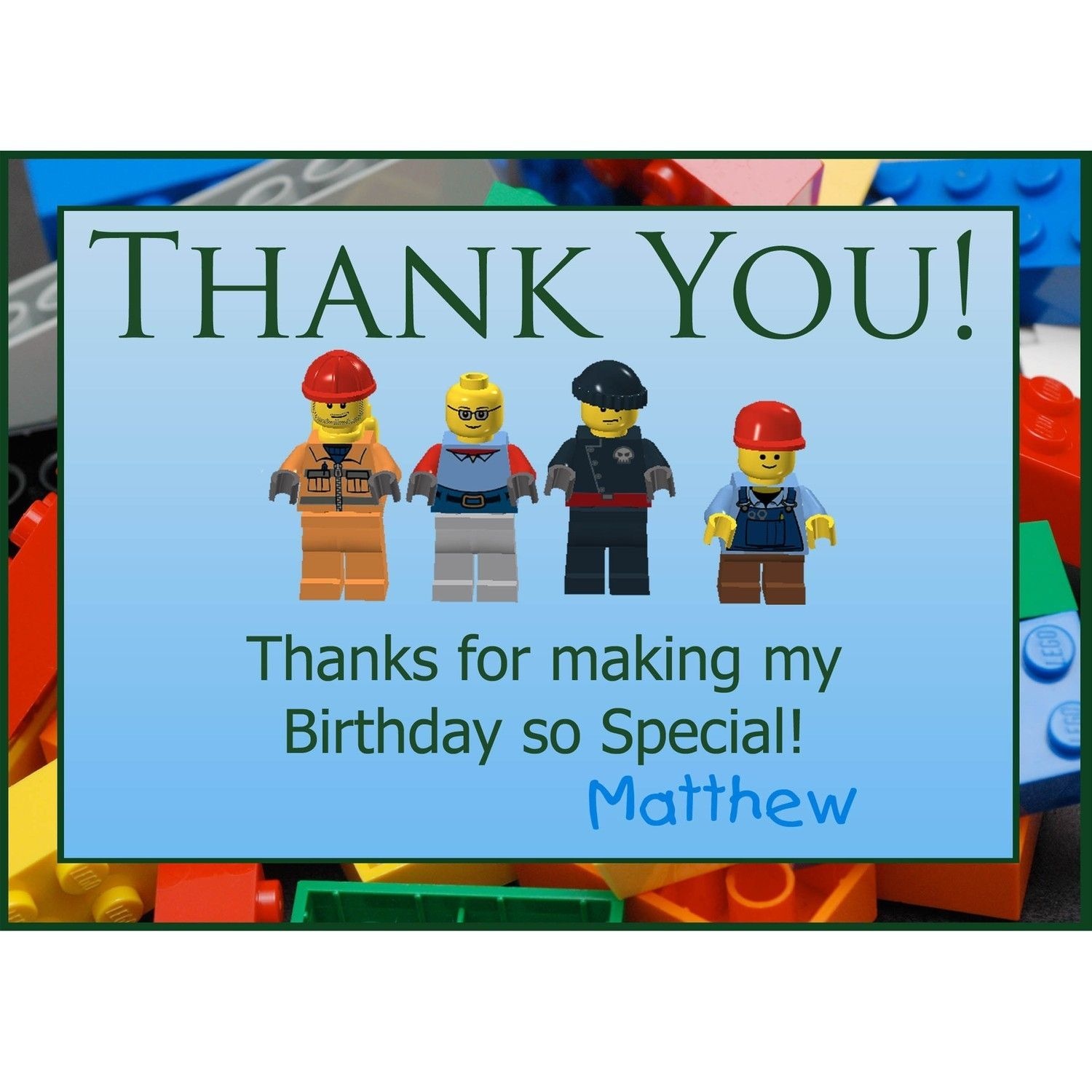 Free Printable Lego Thank You Notes | Lego Thank You Greeting Cards - Free Printable Minecraft Thank You Notes
