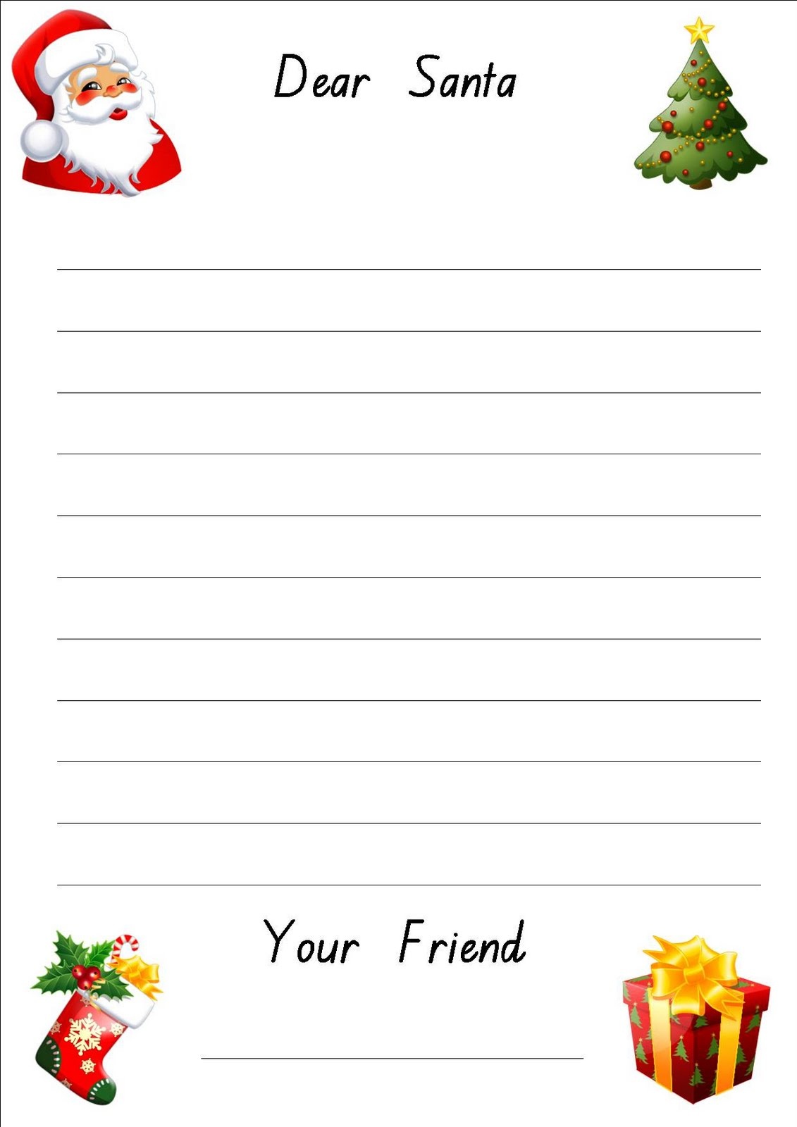 Free Printable: Letter To Santa Paper - Free Printable Santa Letter Paper