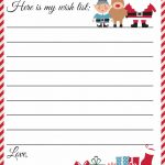 Free Printable Letter To Santa Template ~ Cute Christmas Wish List   Free Printable Christmas List