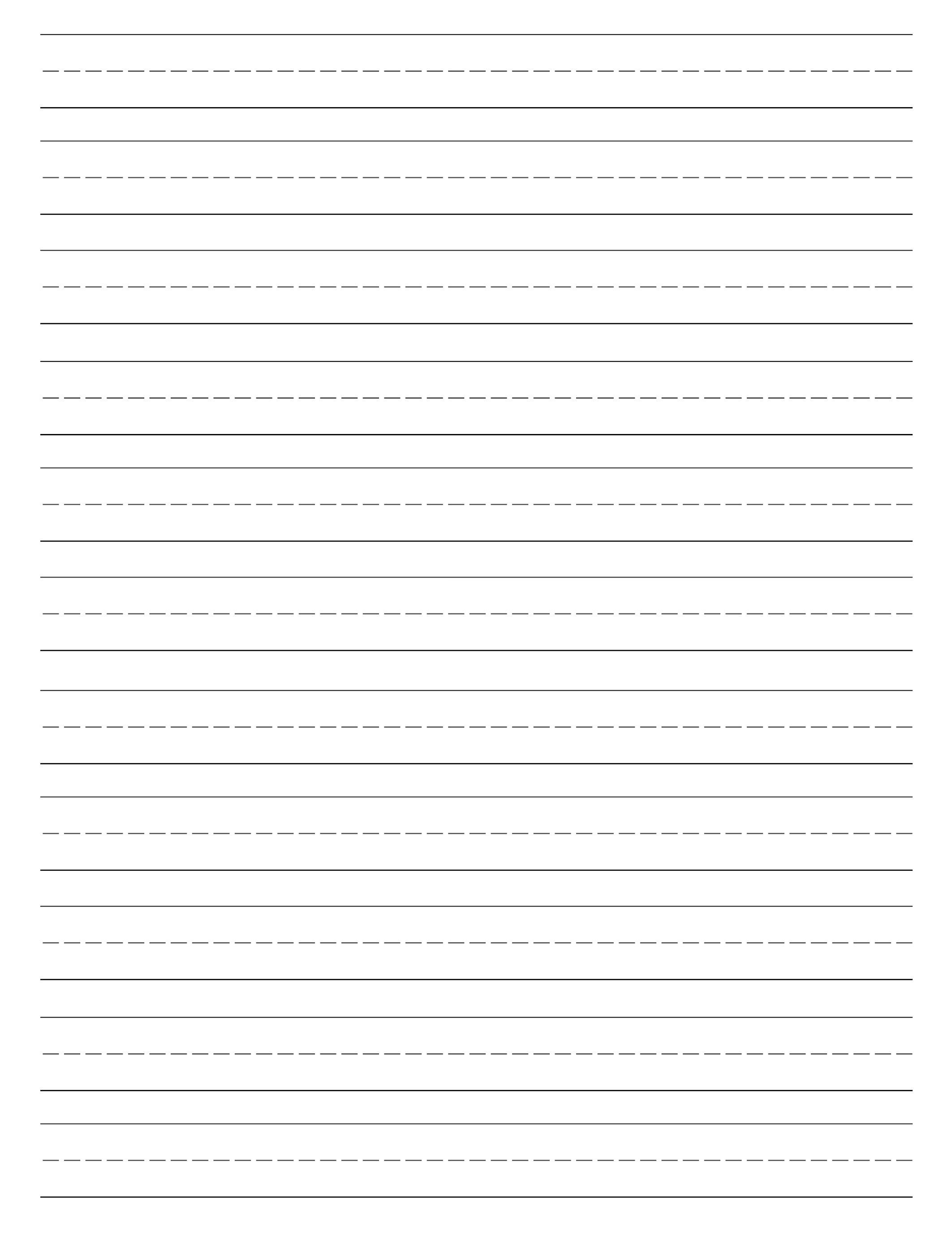 Free Printable Lined Paper {Handwriting Paper Template} | Preschool - Free Printable Handwriting Paper