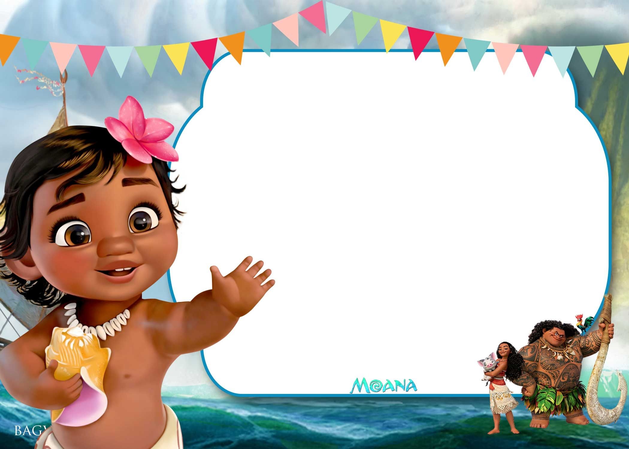Free Printable Little Moana Birthday And Baby Shower | Moana - Free Printable Moana Birthday Invitations