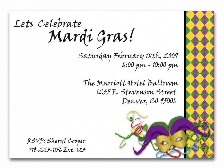 Free Printable Mardi Gras Invitations