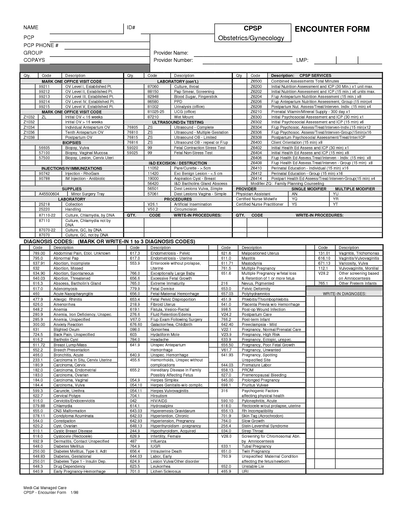 Medical Chart Template