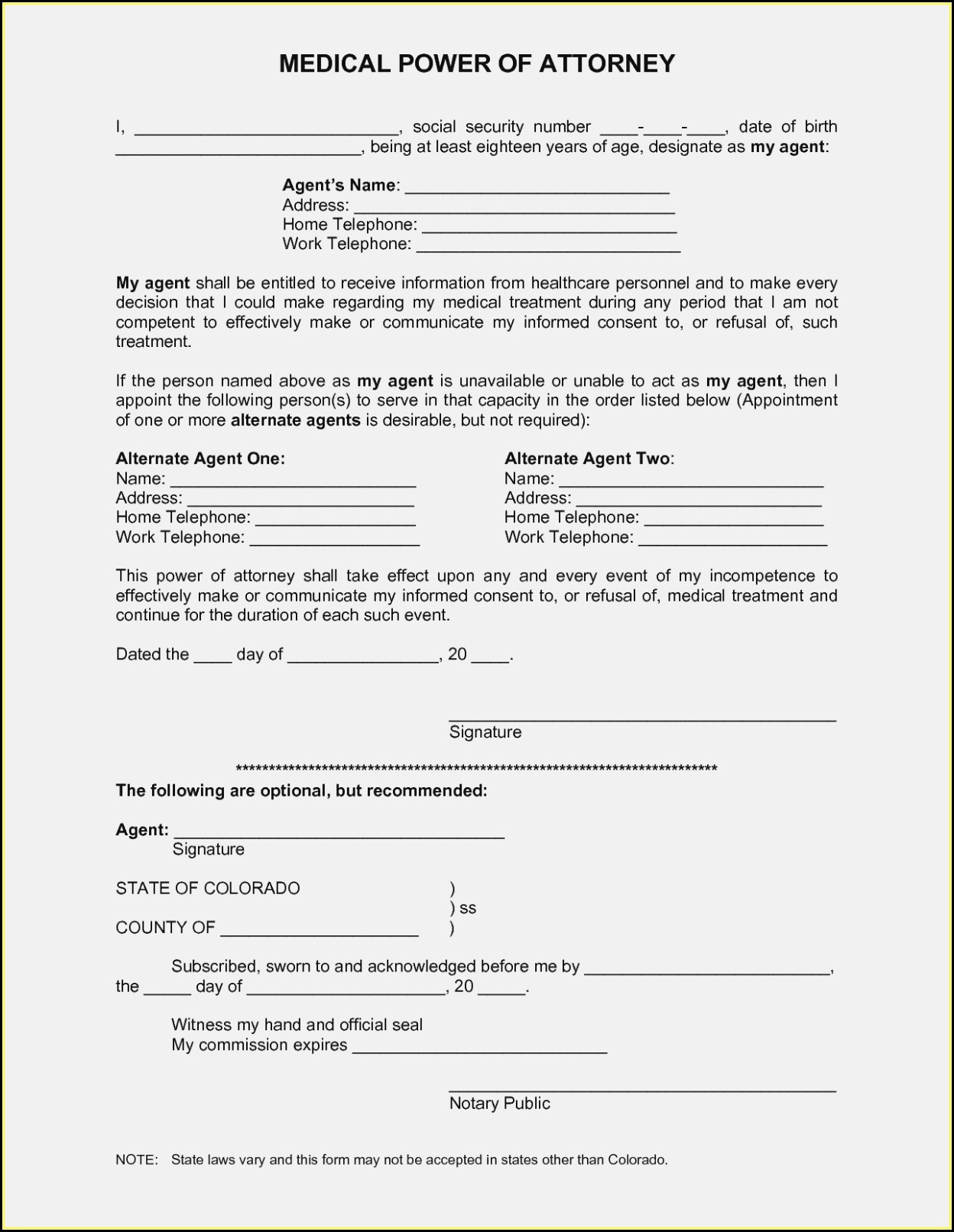 Free Printable Medical Power Of Attorney Forms Online Printable Forms 