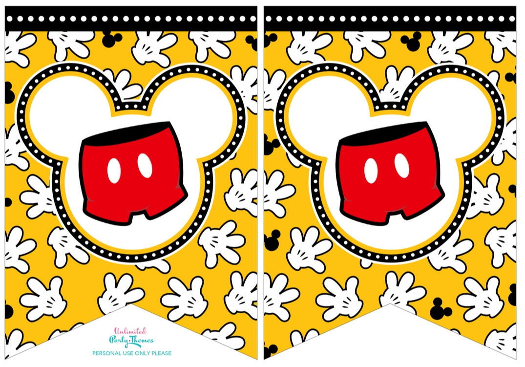 Free Printable Mickey Mouse Banner | Bannerpanda - Free Printable Mickey Mouse Birthday Banner