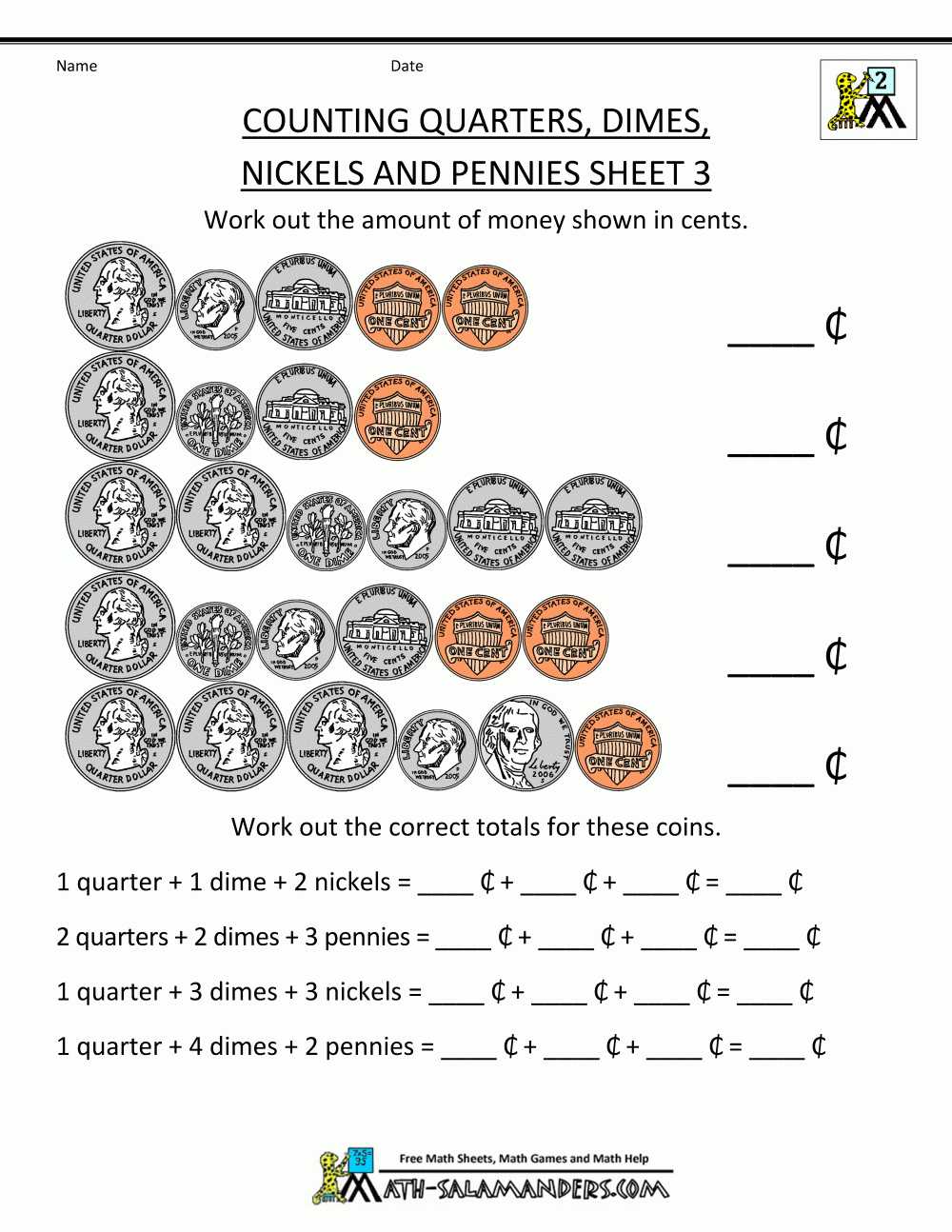 Free Printable Money Worksheets | Money Worksheets For Kids - Free Printable Counting Money Worksheets For 2Nd Grade
