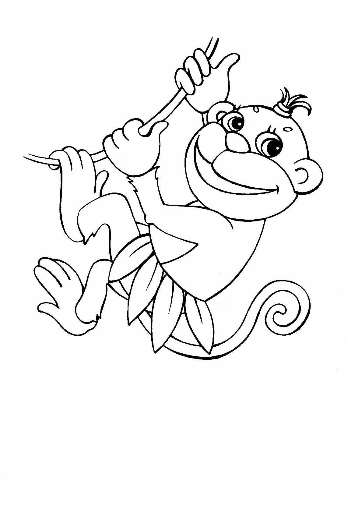Free Printable Monkey Coloring Pages For Kids - Coloring Home - Free Printable Monkey Coloring Pages