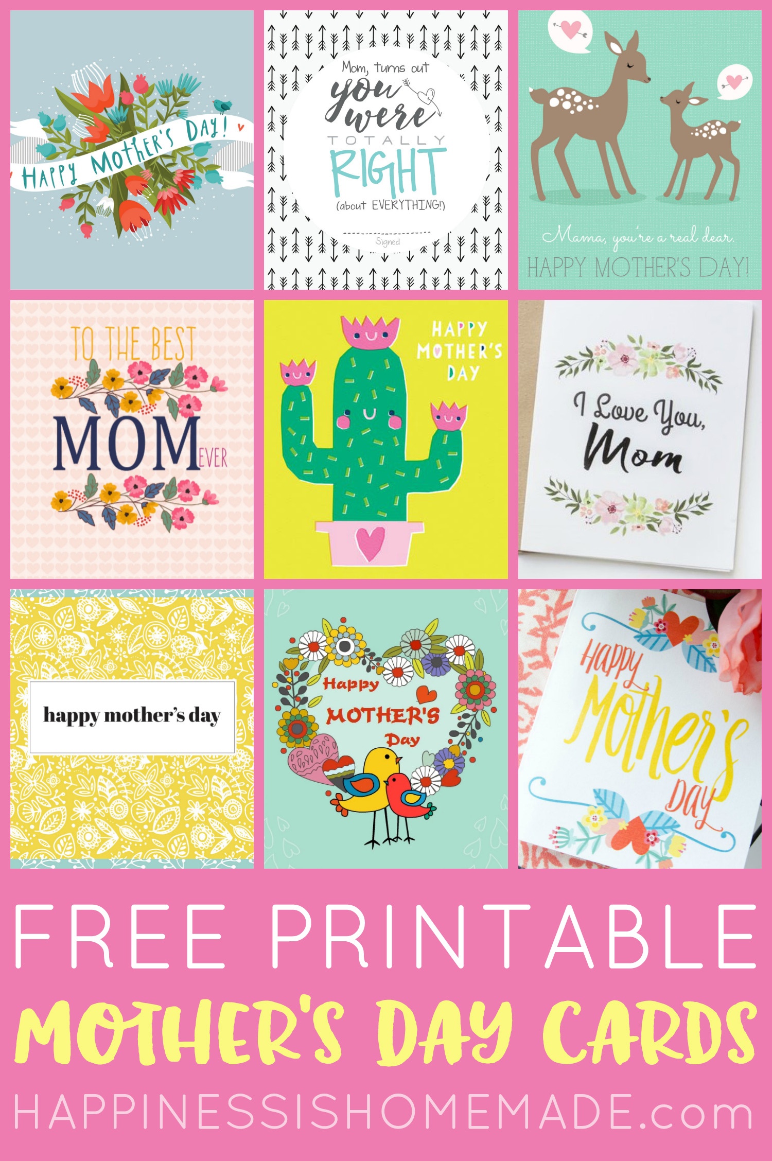 Free Printable Mother&amp;#039;s Day Cards - Happiness Is Homemade - Free Printable Mothers Day Cards