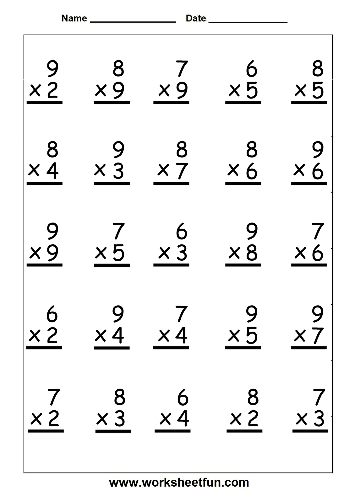 Free Printable Multiplication Worksheets | Multiplication Worksheets - Free Printable Multiplication Sheets