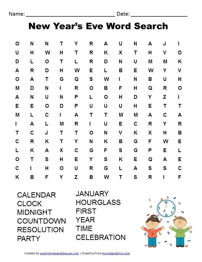 Free Printable New Year&amp;#039;s Eve Word Search | New Years | New Year&amp;#039;s - Free Search A Word Printable