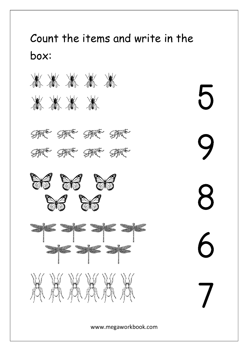 Free Printable Number Matching Worksheets For Kindergarten And - Free Printable Counting Worksheets 1 10