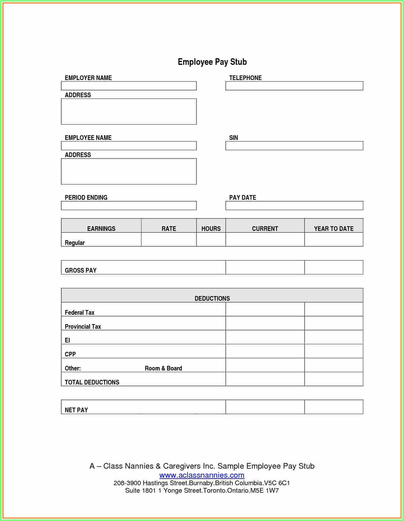 Free Printable Pay Stubs Online #5114 - Free Printable Pay Stubs