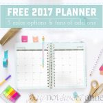 Free Printable Planner 2017 | Room Surf   Free Printable Organizer 2017