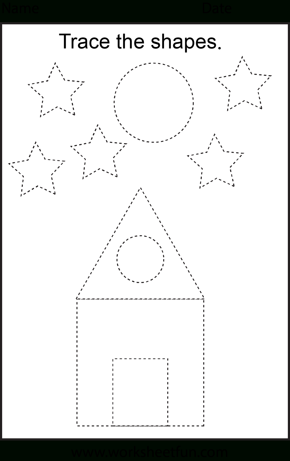 Free Printable Preschool Worksheets - This One Is Trace The Shapes - Free Printable Hoy Sheets