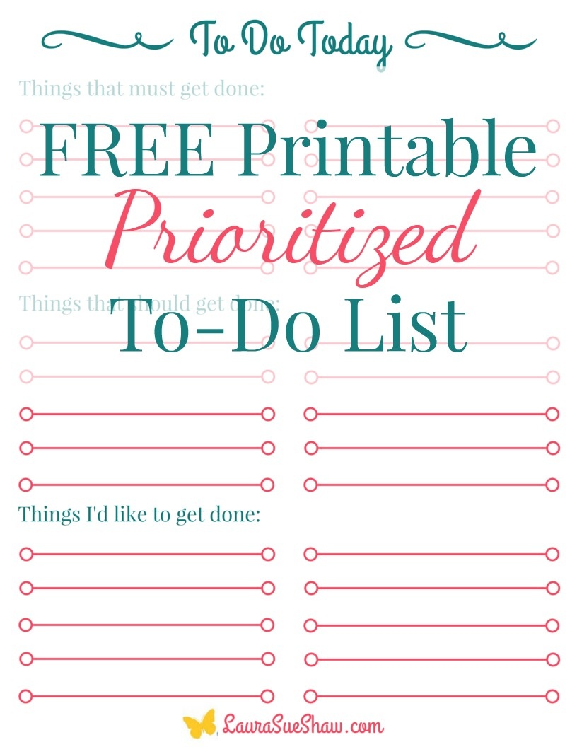 Free Printable Prioritized To Do List - To Do List Free Printable