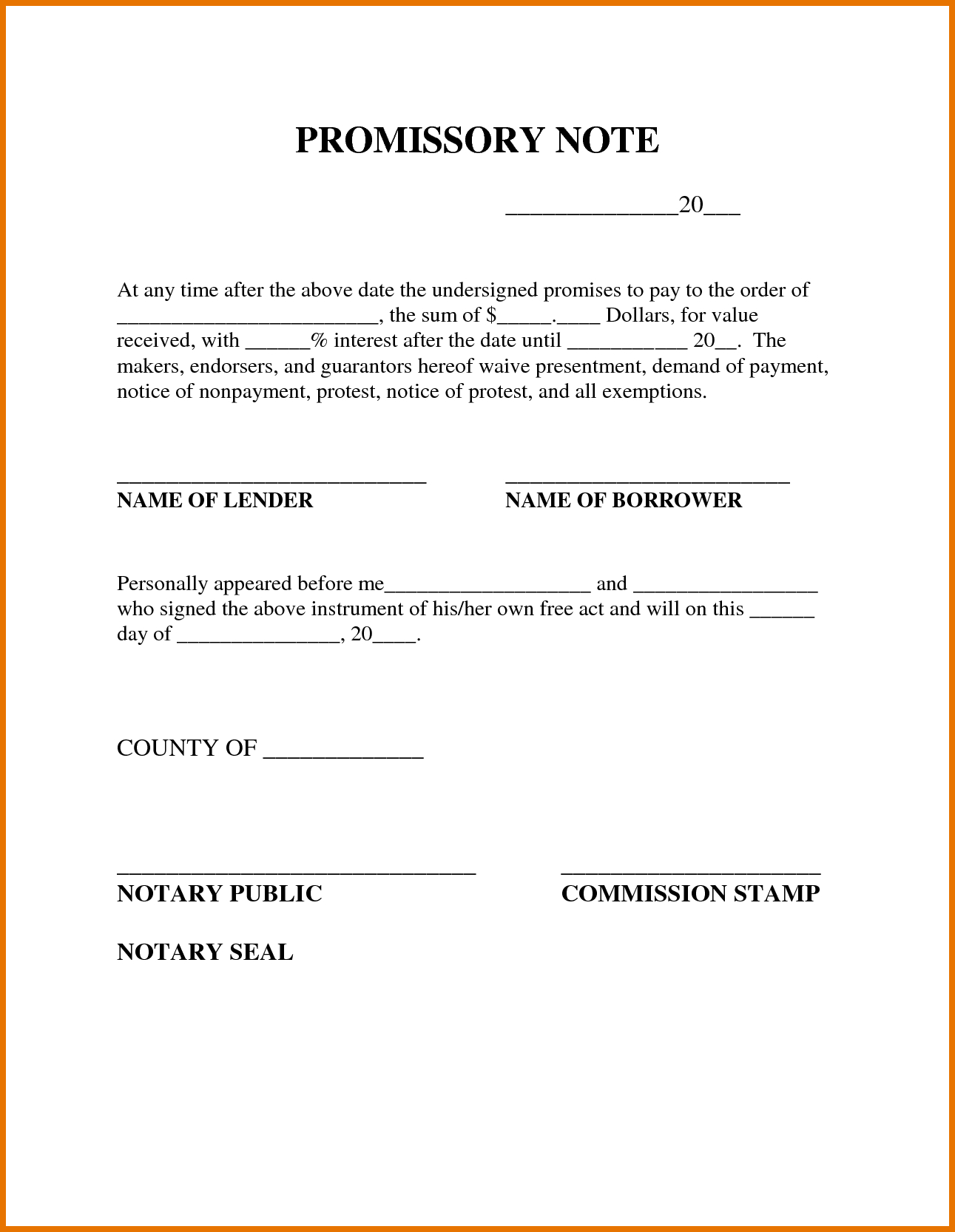 Free Printable Promissory Note Template : Violeet - Free Printable Promissory Note For Personal Loan