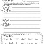 Free Printable Rhyming Words Practice Worksheet For Kindergarten   Free Printable Rhyming Words